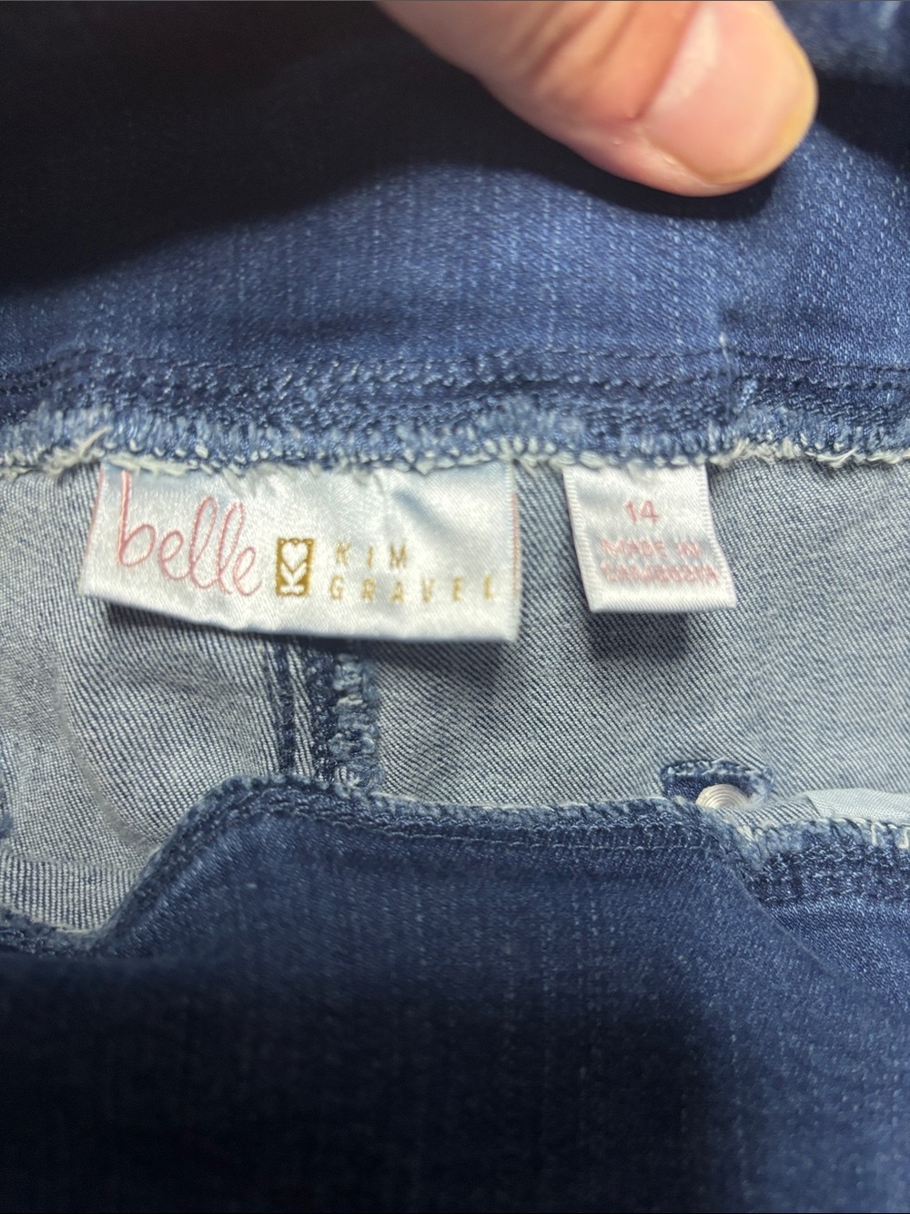 BELLE BY KIM GRAVEL NIP Medium Wash Triple Luxe Mega Hem Boot Cut Stretch Jeans - Picture 6 of 9